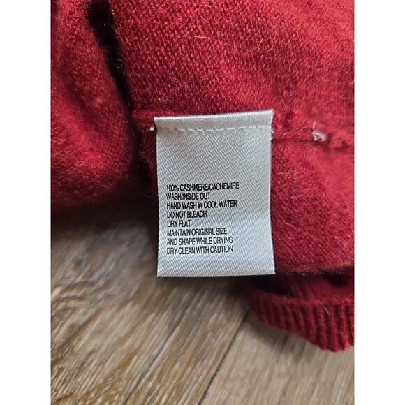 Black Brown 2 Ply Cashmere Sweater Men's XL V-Neck Red Long Sleeve Luxury - Picture 5 of 9